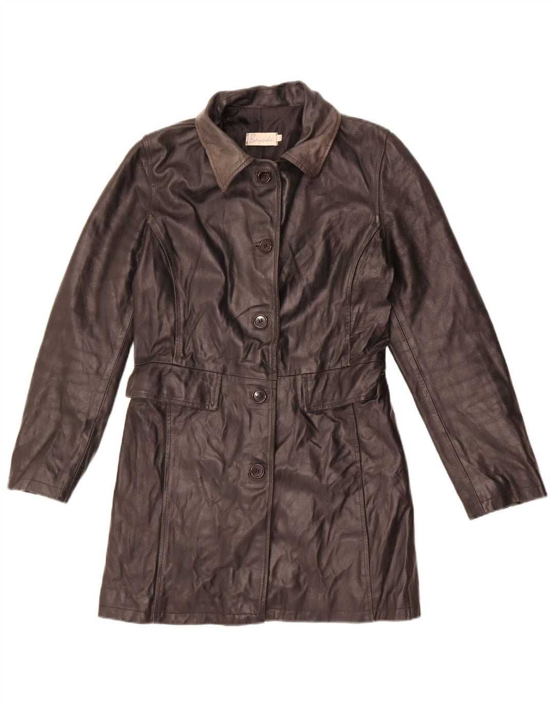 Cappotto in pelle da donna Bayside UK 12 Pelle nera media