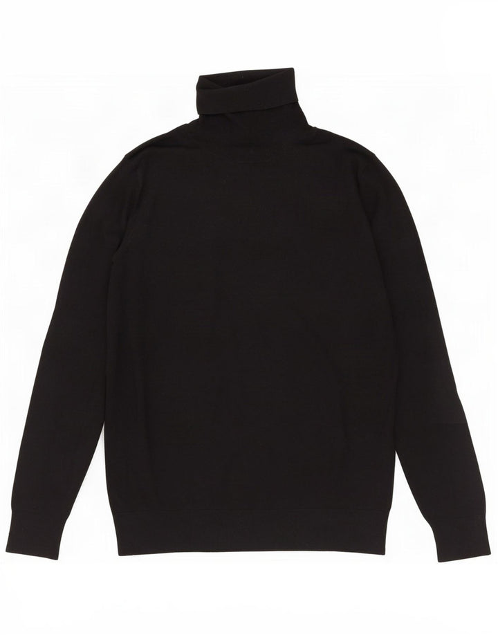 Maglione maglione da donna a collo alto Massimo Dutti UK 14 grande seta nera