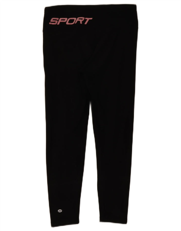Leggings grafici crop da donna Dkny UK 12 cotone nero medio