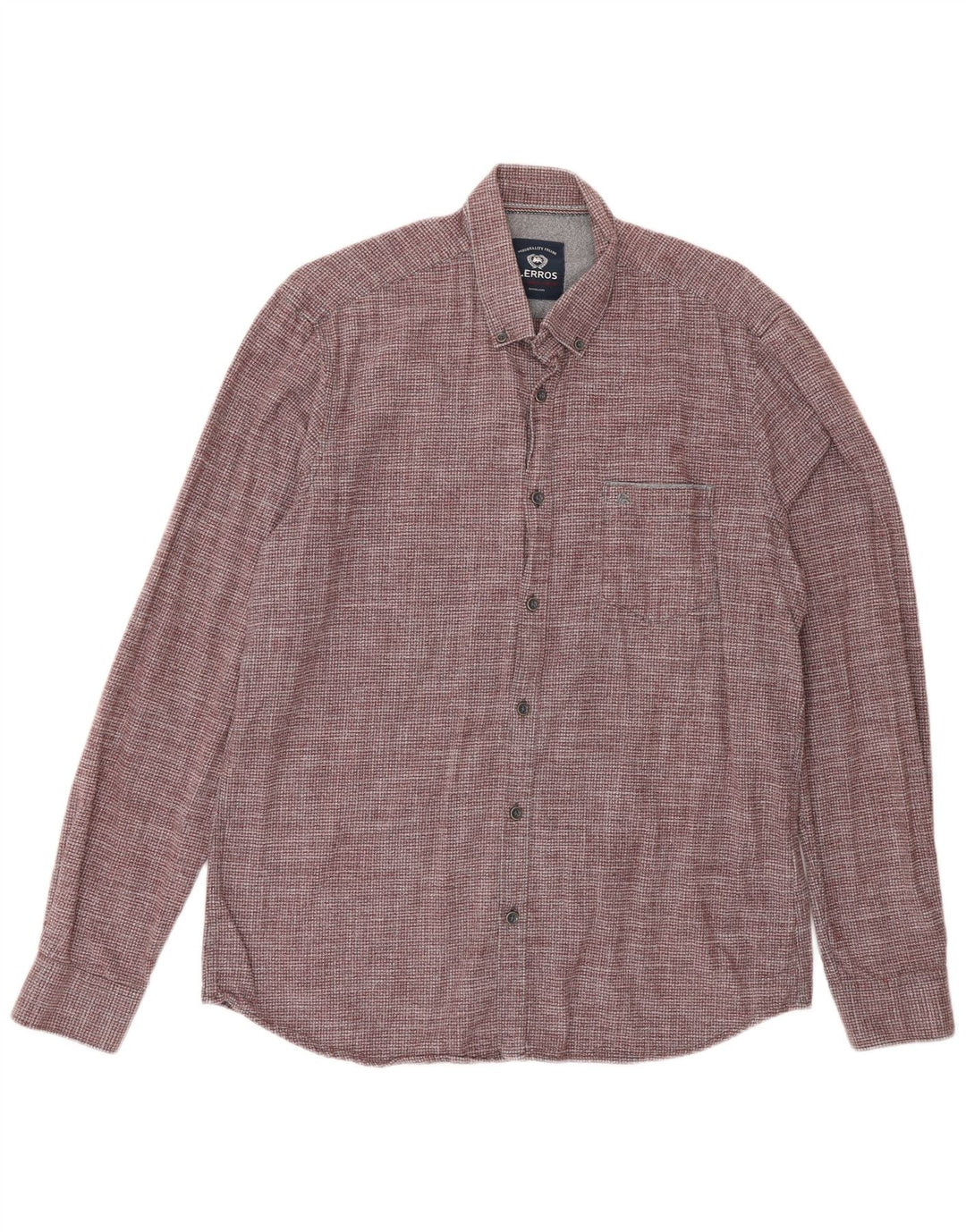 Camicia da uomo classica Lerros in cotone a quadri bordeaux medio