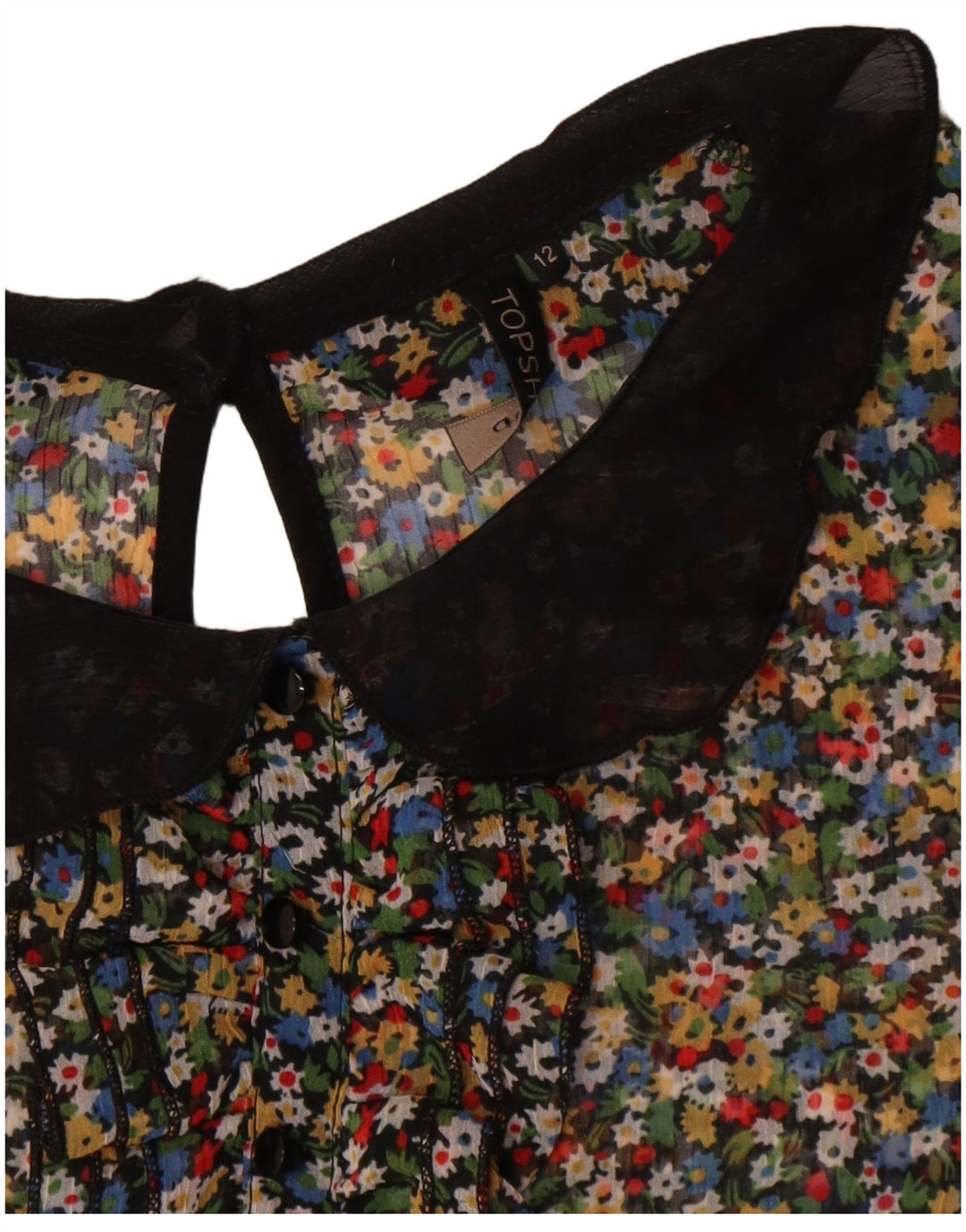 Topshop Camicetta trasparente da donna Top UK 12 Medio floreale multicolore
