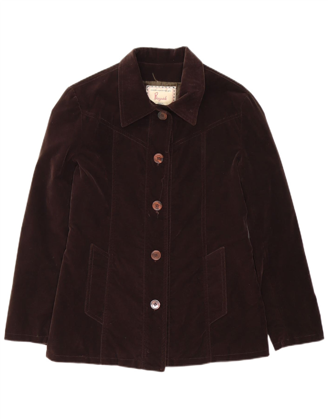 Giubbotto bomber oversize da donna Bayside UK 10 piccolo in polivinile marrone