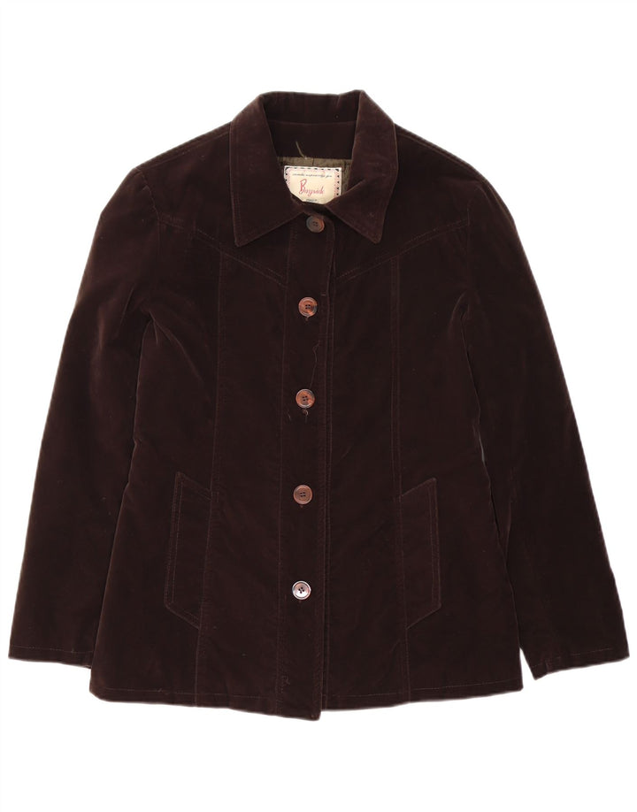 Giubbotto bomber oversize da donna Bayside UK 10 piccolo in polivinile marrone