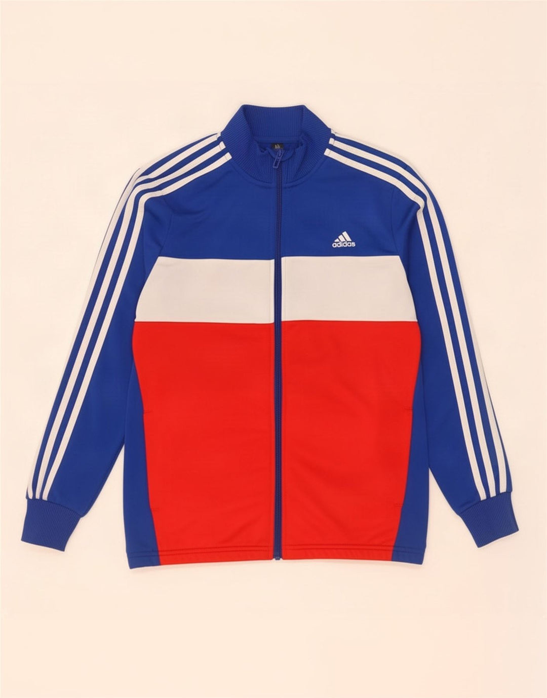 Giacca da tuta da ragazzo Adidas 13-14 anni in poliestere color block blu