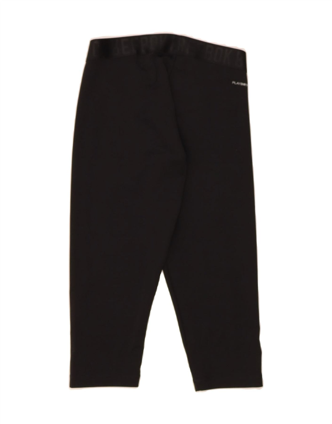 REEBOK Womens Graphic Capri Leggings UK 12/14 Medium  Black Polyester Vintage Reebok and Second-Hand Reebok from Messina Hembry 
