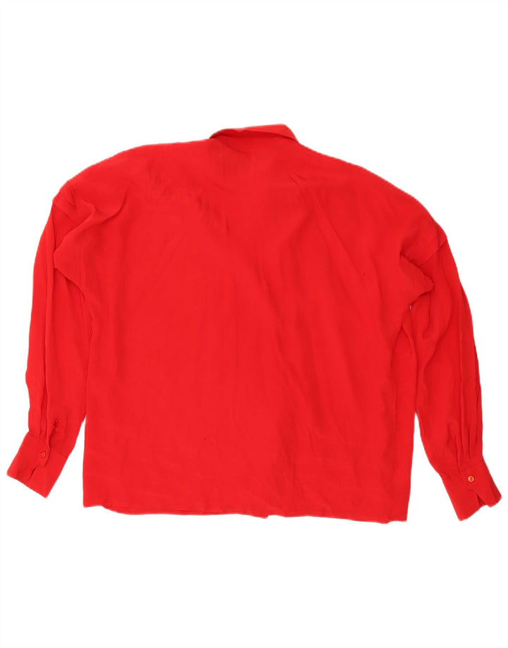 Camicetta camicia vintage da donna IT 46 grande rossa