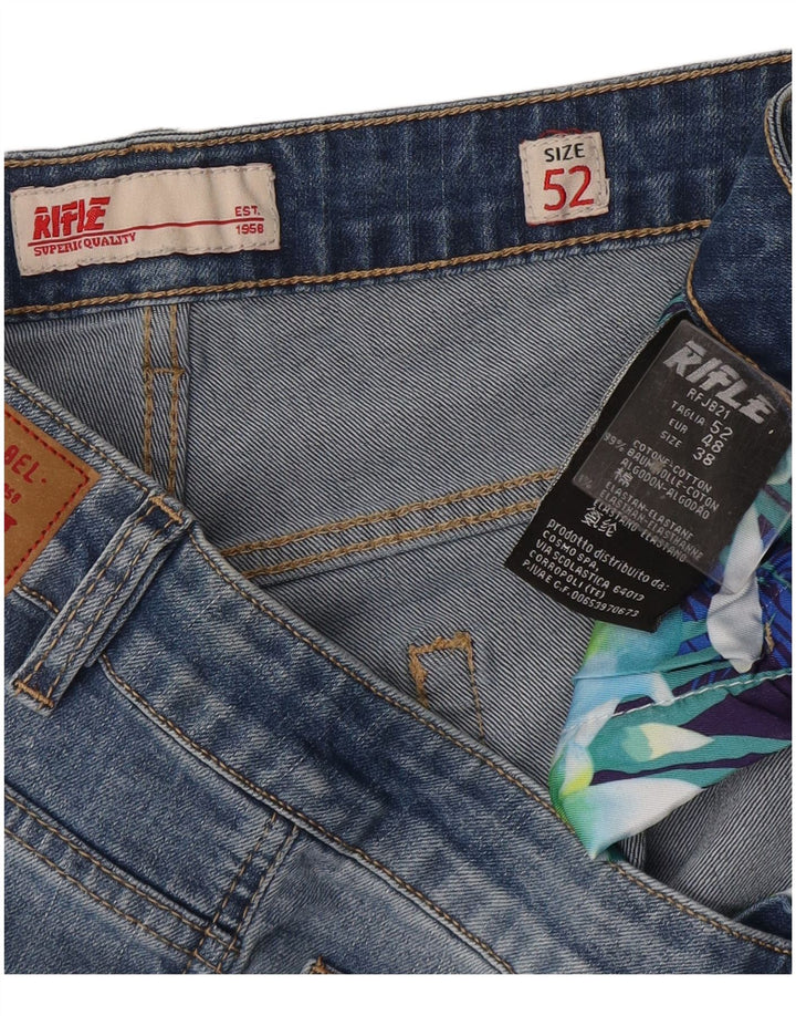 Pantaloncini di jeans da uomo Rifle IT 52 XL W38 Blu Cotone