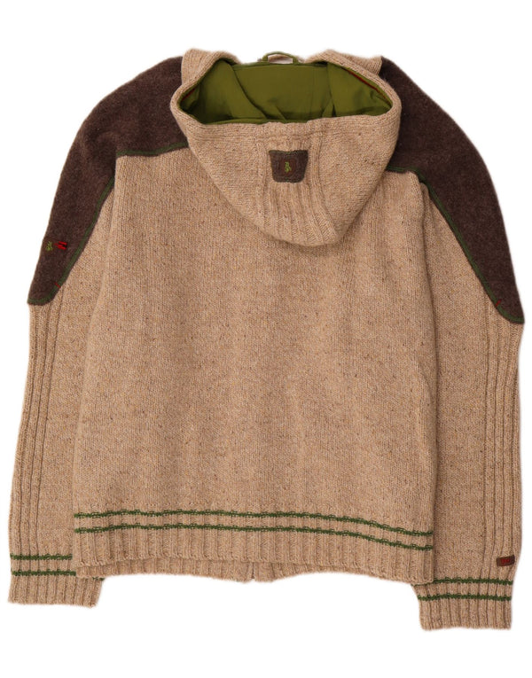 Maglione cardigan con cappuccio da uomo Spieth & Wensky 3XL Lana color block beige
