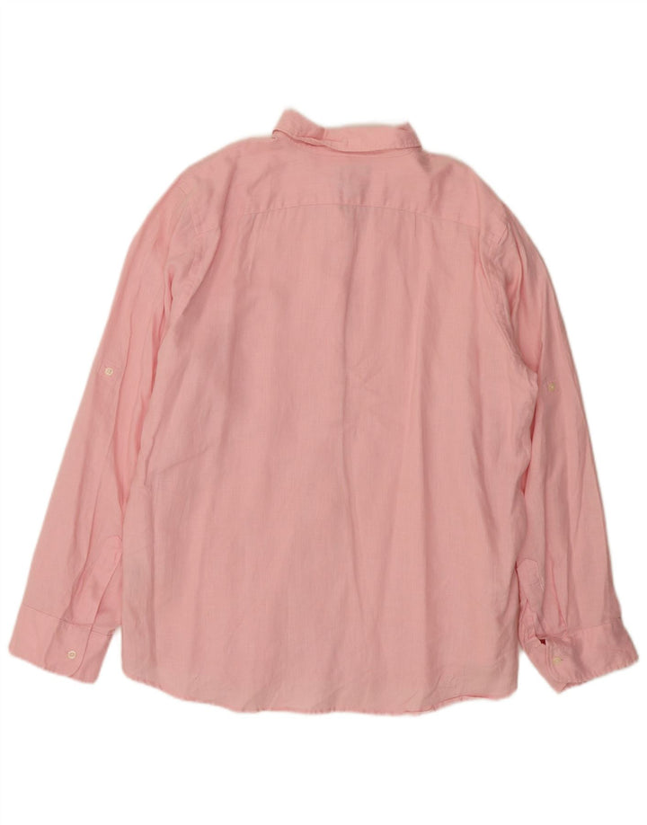 Camicia classica da donna ampia vestibilità CHAPS UK 18 XL Lino rosa