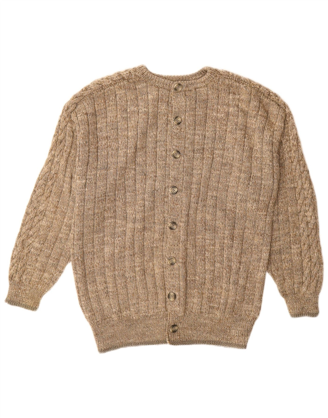 Maglione cardigan da uomo vintage beige medio