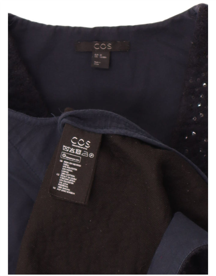 Abito a trapezio con paillettes senza maniche da donna Cos EU 38 poliestere blu navy medio