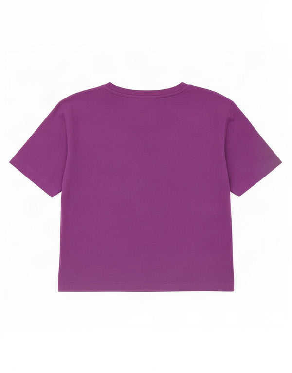 T-shirt corta da donna Zara UK 8 piccola in cotone viola