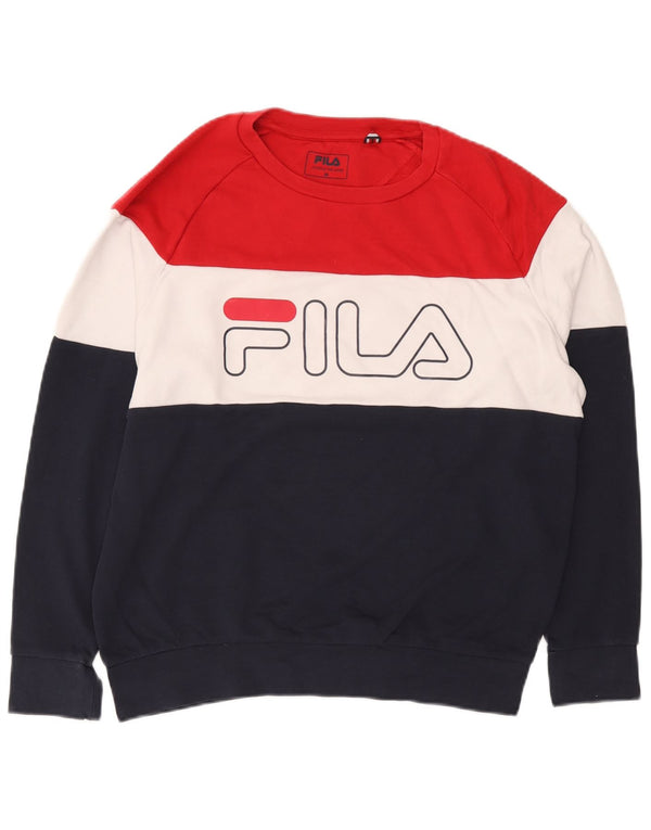 Fila Felpa grafica da uomo Maglione UK 14 Medium Multicolor Colourblock