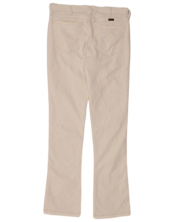 WRANGLER Womens Slim Bootcut Jeans W34 L34 White Cotton