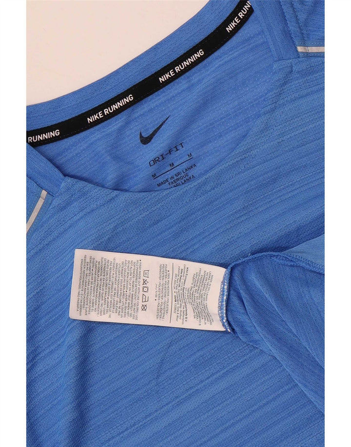 T-shirt Nike Dri Fit da uomo in poliestere a righe blu medio