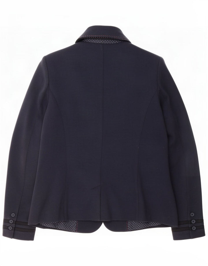 Crew Clothing Giacca blazer da donna a 2 bottoni UK 16 grande cotone blu navy