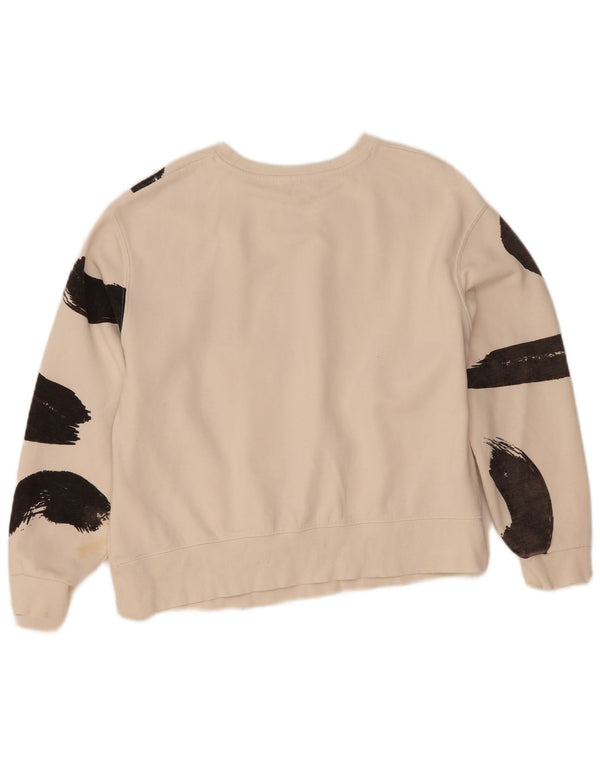 Felpa corta da donna Zara UK 14 blocco colore bianco medio