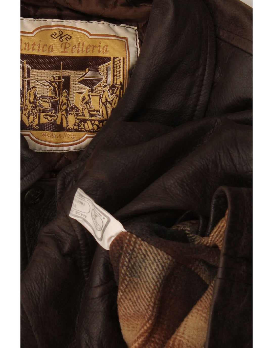 Giacca in pelle vintage da uomo UK 42 XL Marrone