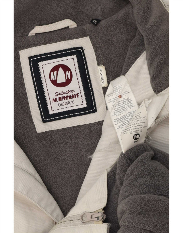 Giubbotto bomber da uomo su misura Murphy & Nye UK 44 2XL bianco a blocchi di colore