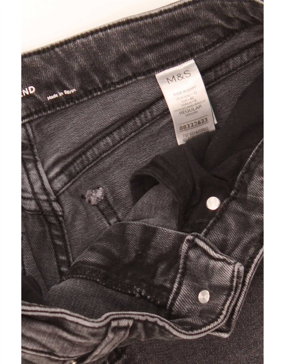 Jeans affusolati da donna Marks & Spencer UK 12 medio W30 L30 cotone grigio