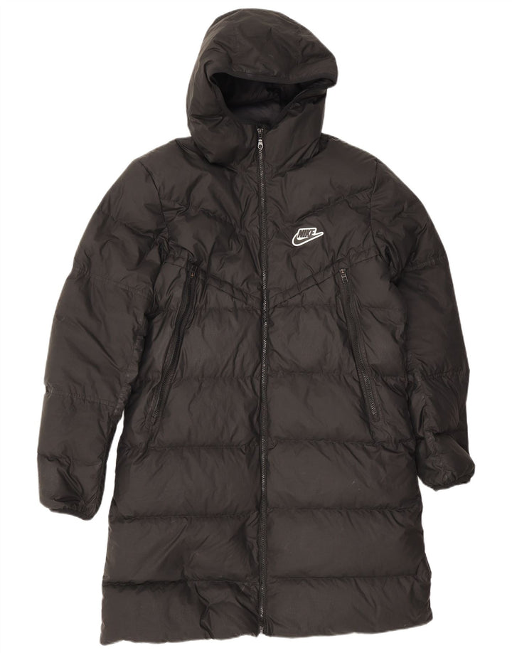 Cappotto imbottito con cappuccio Nike da uomo UK 36 piccolo poliestere nero
