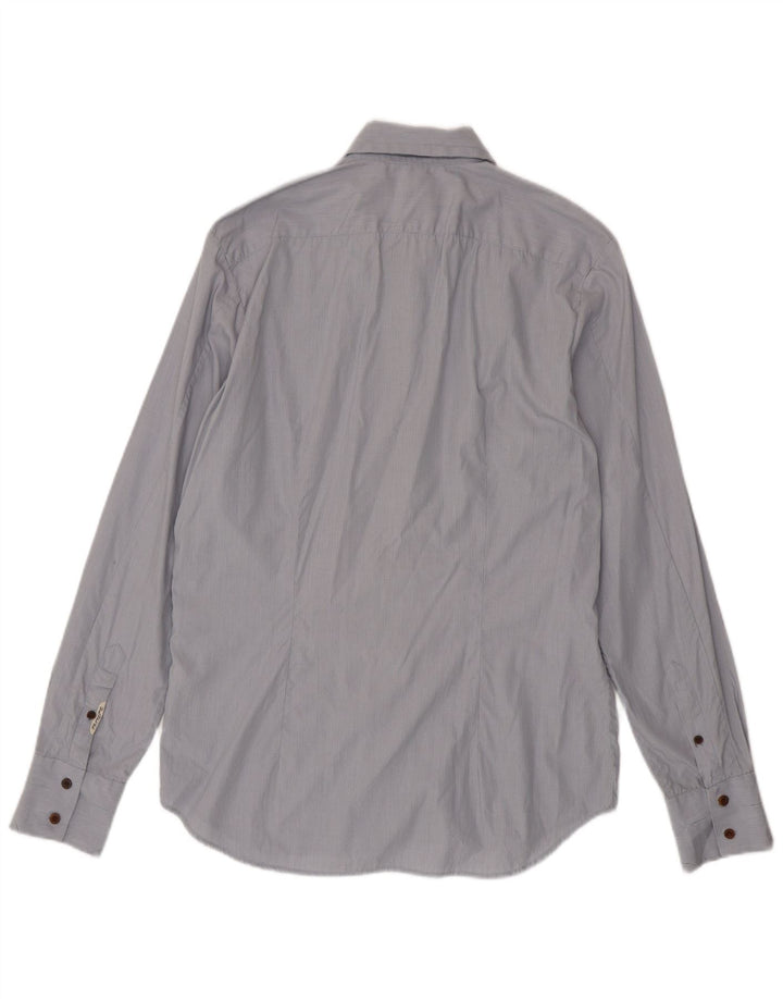 Camicia Uomo Diesel Large Cotone Gessato Blu