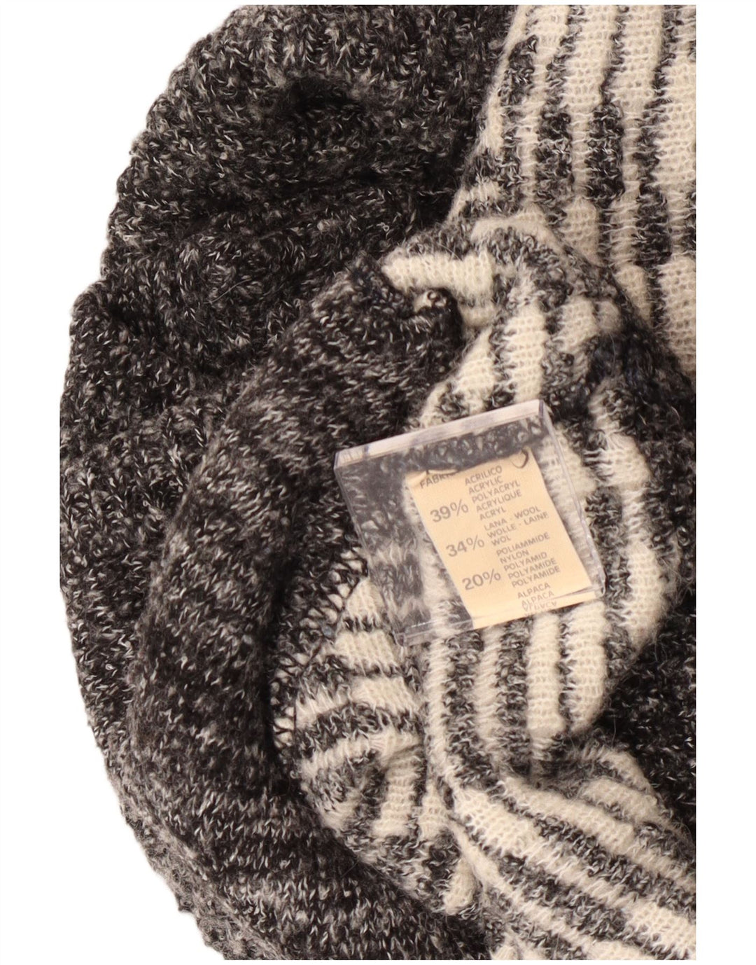 Maglione cardigan da uomo vintage XL acrilico geometrico grigio