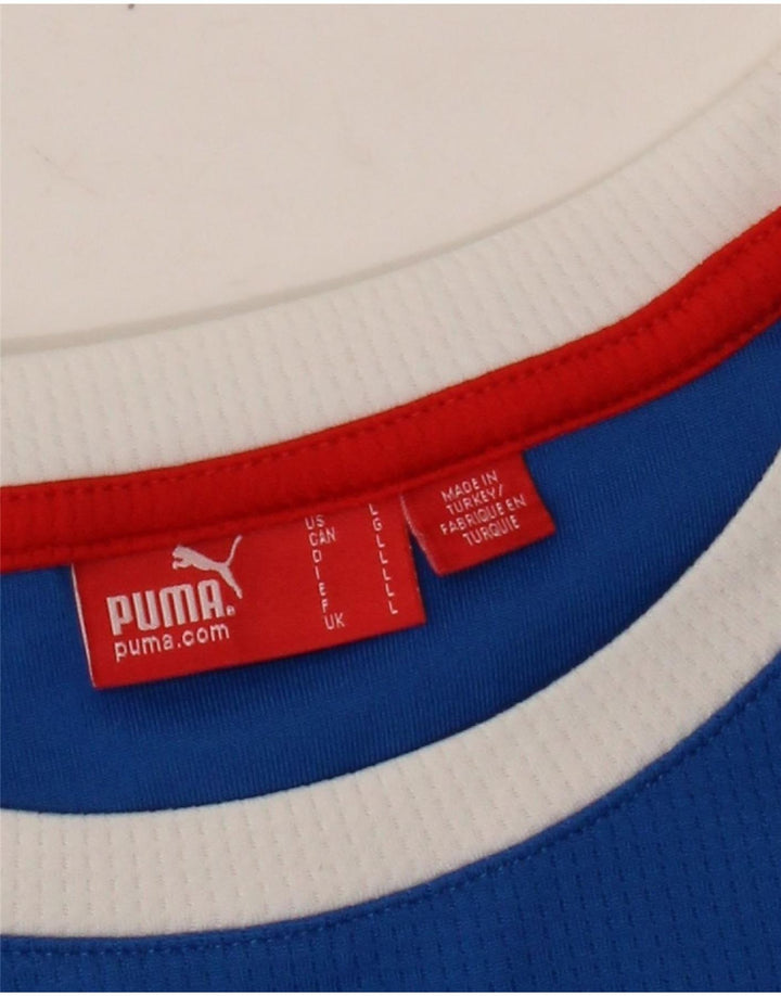 T-shirt grafica da uomo Puma Italia Top Large blu color block