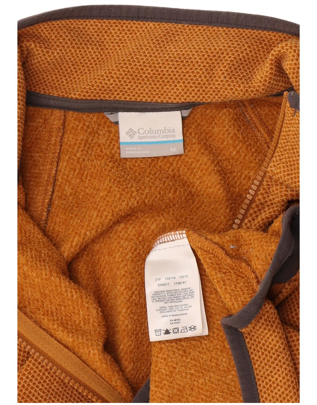 Giacca in pile da uomo Columbia in poliestere color block arancione medio