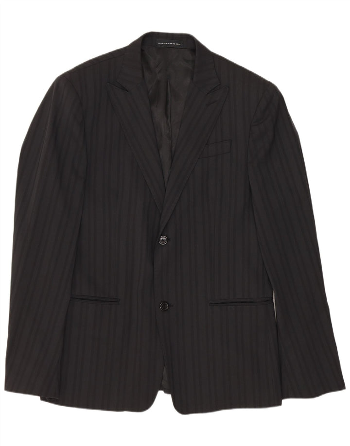 Completo da uomo 2 pezzi Massimo Rebecchi IT 50 Large W34 L31 Nero a righe