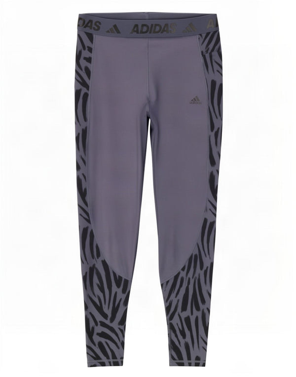 Leggings grafici Adidas Tech Fit da donna UK 20/22 XL Blu navy con stampa animalier
