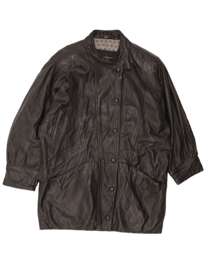 Cappotto oversize in pelle da donna Pierce Arrow EU 42 grande nero