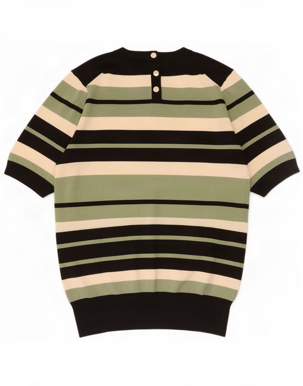 Maglione da donna Zara con scollo a barca, UK 14, a righe grandi multicolori
