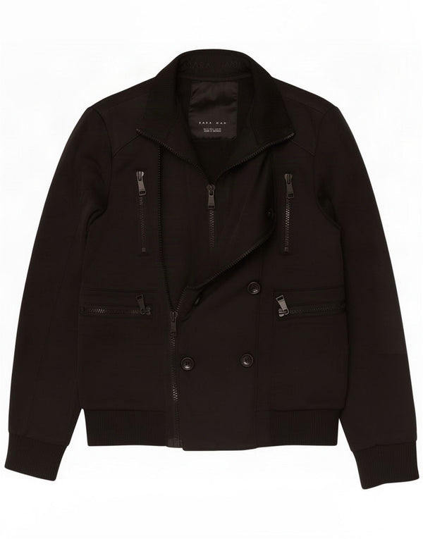 Zara Giubbotto bomber da uomo UK 40 Large Nero Poliestere