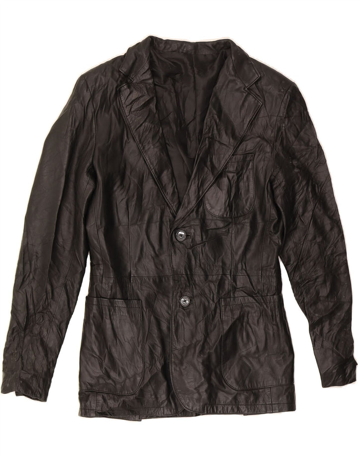 VINTAGE Womens Leather Jacket UK 18 XL Black Vintage Vintage and Second-Hand Vintage from Messina Hembry 