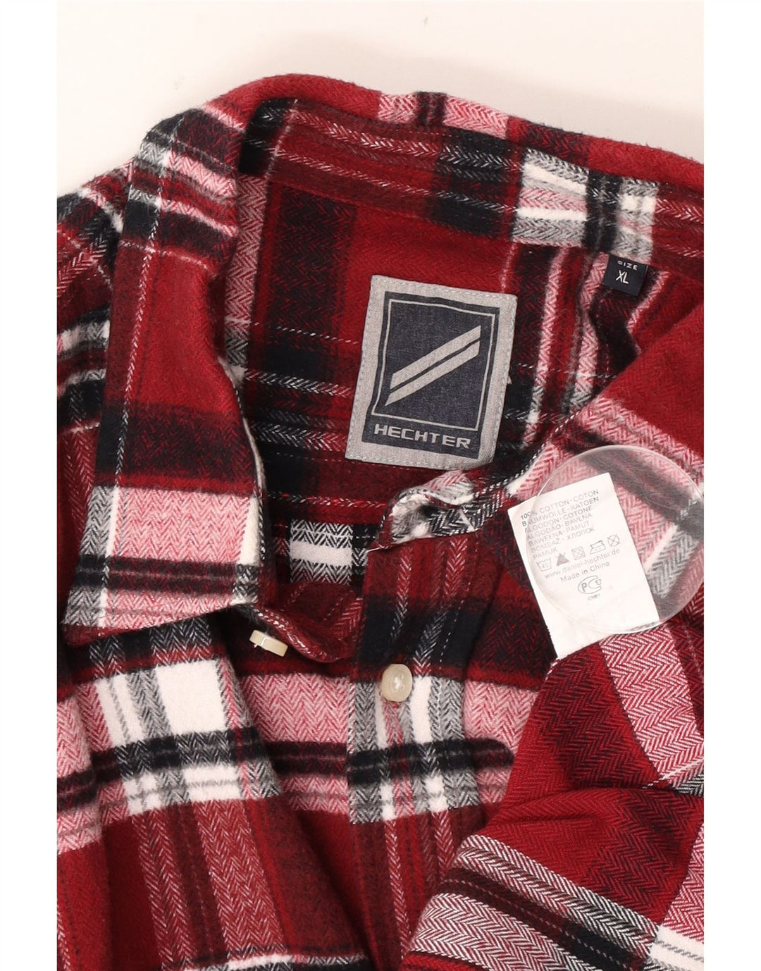 Camicia da uomo in flanella Daniel Hechter XL in cotone a quadri rossi