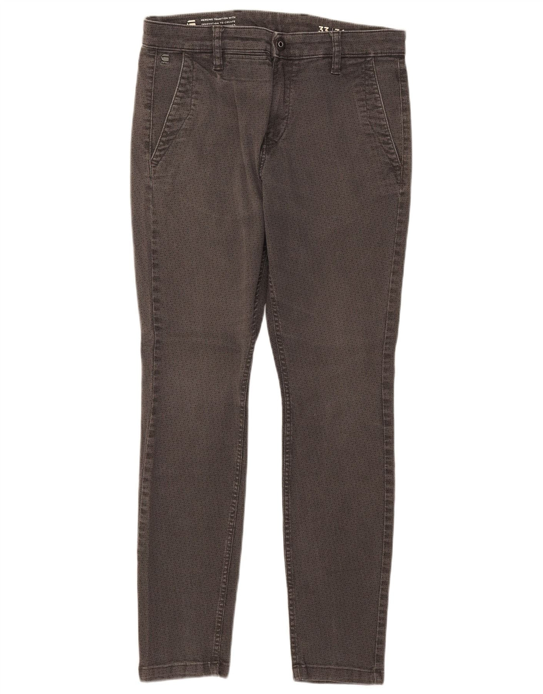 Jeans slim da uomo G-Star W33 L30 cotone geometrico grigio