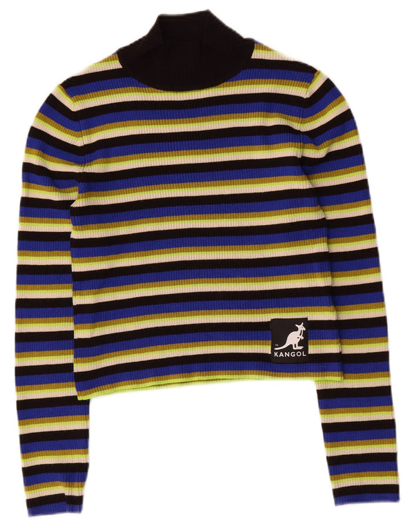 KANGOL Womens By H&M Turtle Neck Jumper Sweater UK 12 Medium Multicoloured