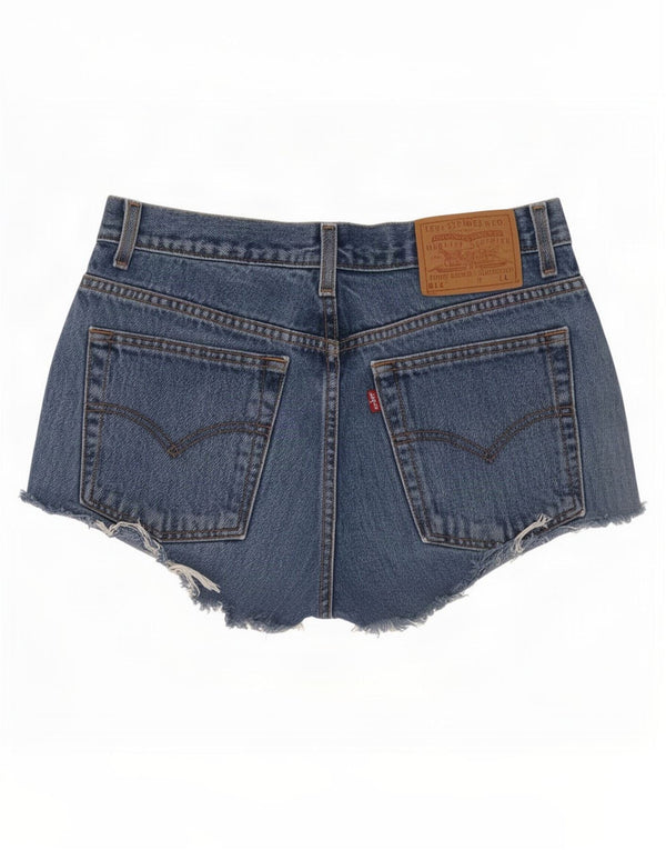 Levi's Pantaloncini di jeans invecchiati a vita alta 512 da donna US 10 Large W30 Blu