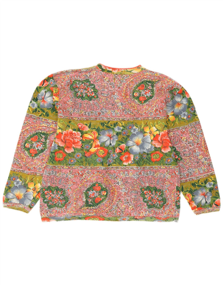 Felpa da donna American System maglione UK 14 grande multicolore