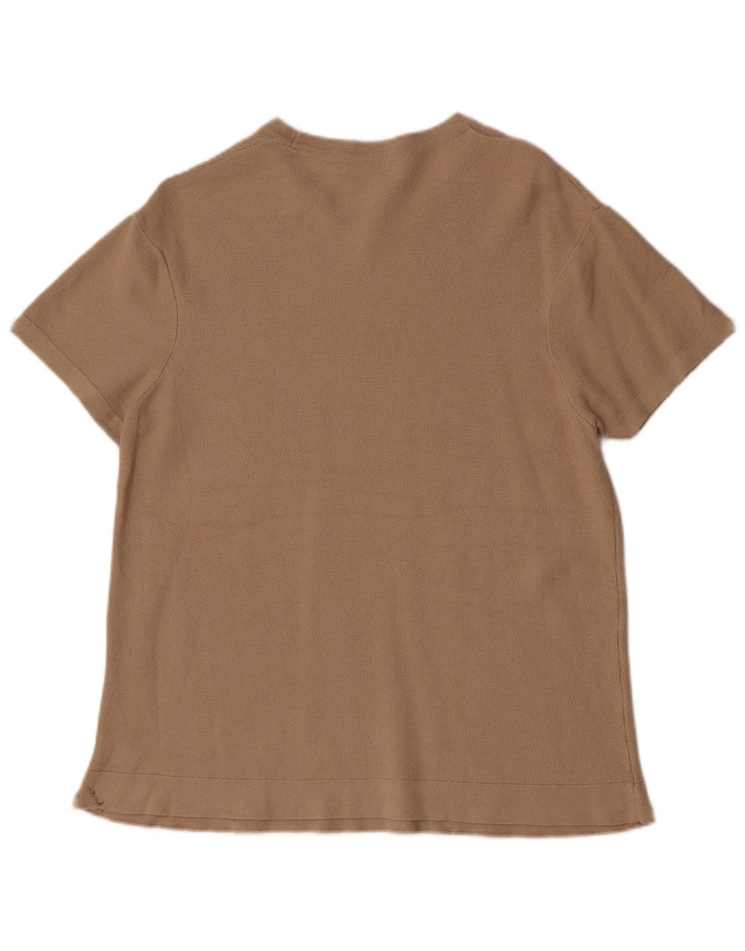 T-shirt da uomo a maniche corte Zara in cotone marrone medio