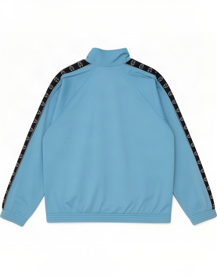 Champion Giacca da uomo con grafica grafica, grande, blu, poliestere a blocchi di colore