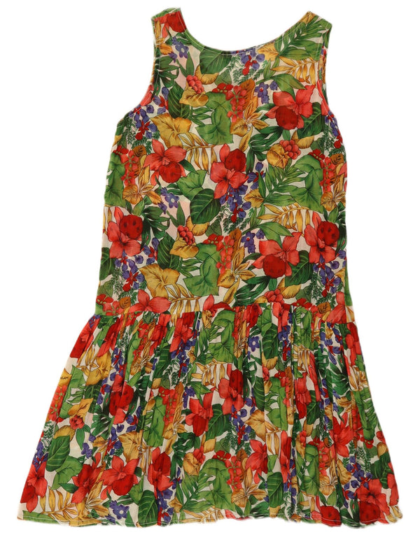 VINTAGE Womens Sleeveless Shirt Dress One Size Multicoloured Floral