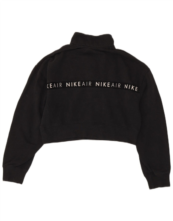 Felpa corta con grafica oversize da donna Nike UK 10 piccola nera