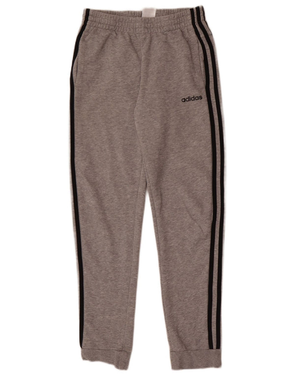 Adidas Boys Tracksuit Trousers Joggers 13-14 Years Grey Flecked Cotton