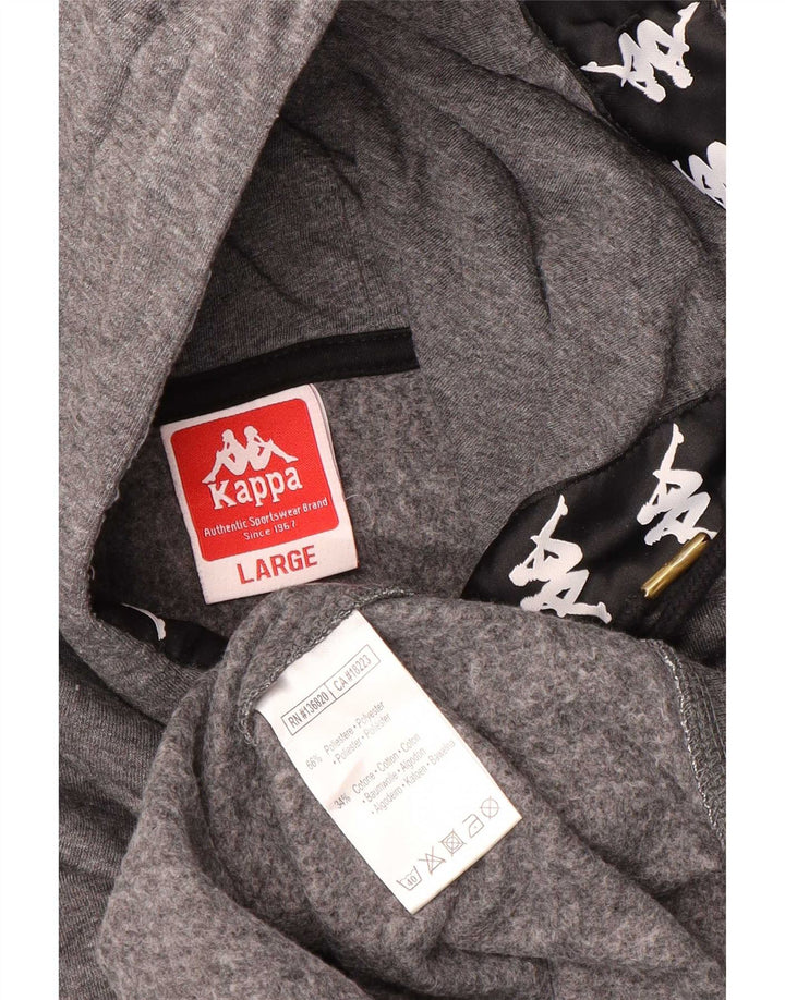 Felpa con cappuccio grafica da uomo Kappa grande poliestere grigio