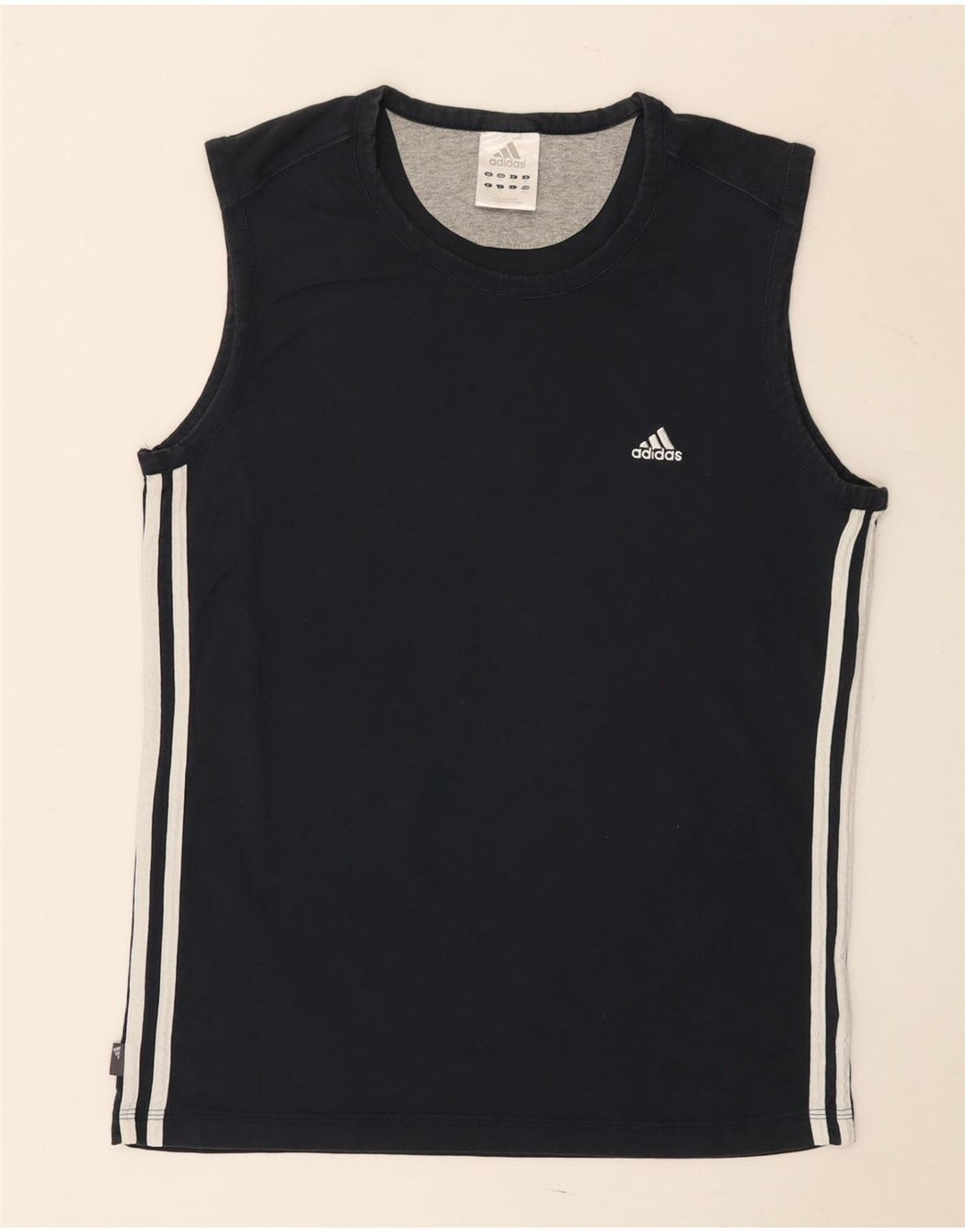 T-shirt da uomo Adidas Top media in cotone blu navy