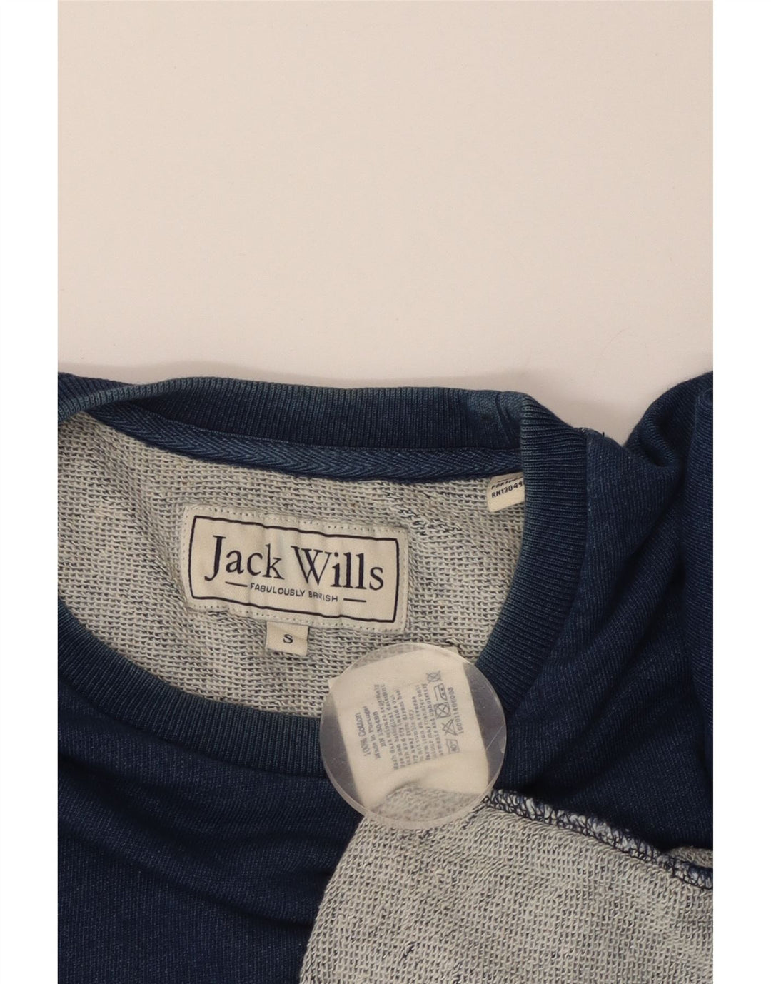 JACK WILLS Felpa da uomo Maglione piccolo cotone blu