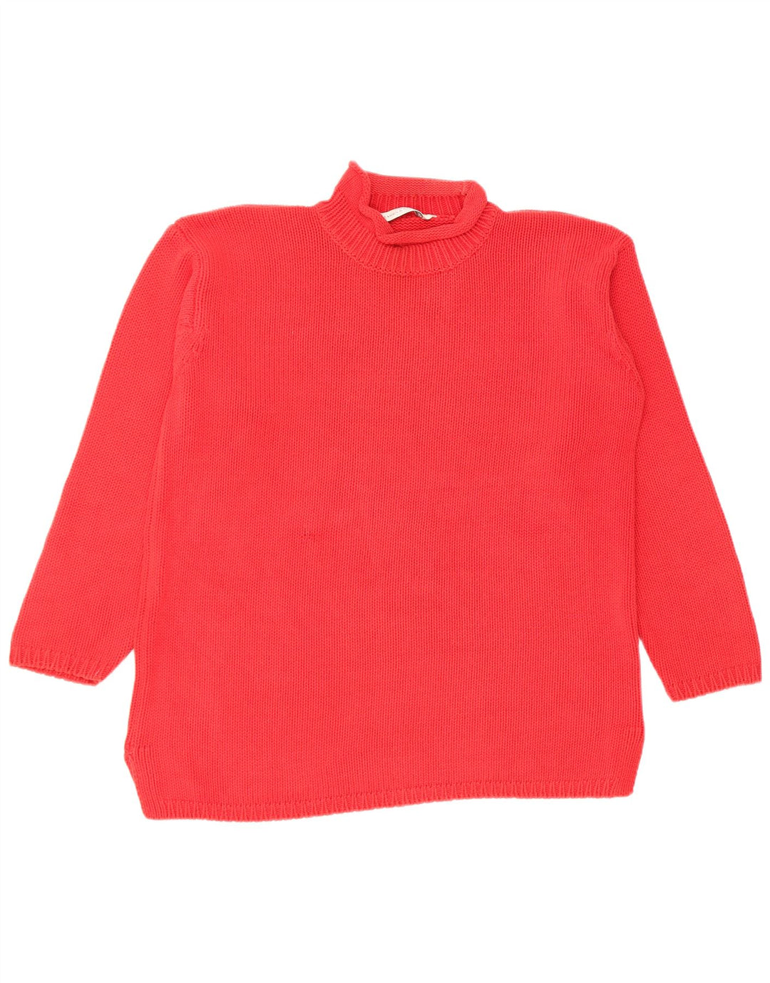 Maglione maglione a collo alto da donna Marks & Spencer UK 12 Cotone rosso medio