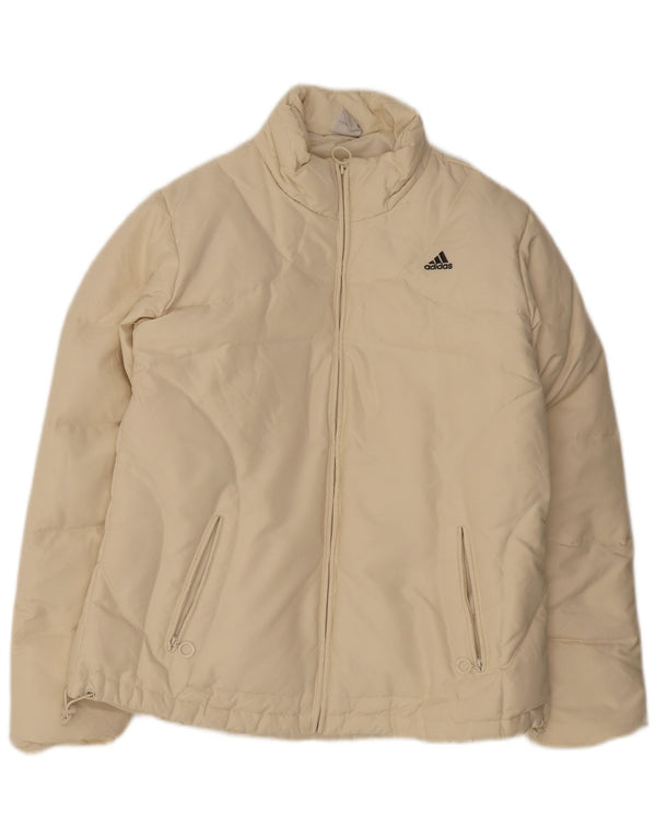 Giacca imbottita da donna Adidas UK 16 Large in poliestere bianco sporco